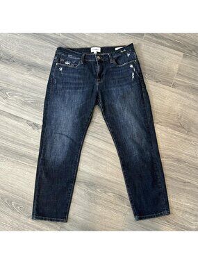 FRAME Le Garcon Crop Jeans Womens 28* Covant Dark Wash Boyfriend Distressed